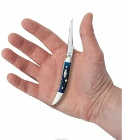 Case Mediterrean Blue Bone Smooth Small Texas Toothpick -KNIFE-LOUNGE Sales 02804 071 0096 small texas toothpick pt04