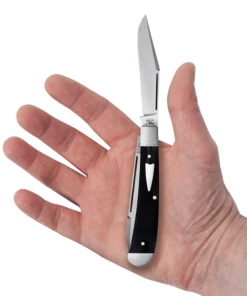 Case Tony Bose Kollaboration 2021 Black Canvas Micarta Trapper -KNIFE-LOUNGE Sales 10776 c sp knife 042 tb1022021 154 cm hudson bay trapper pt04