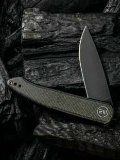 WE Smooth Sentinel Black With Green Micarta Inlay -KNIFE-LOUNGE Sales 1633924243131223