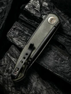 WE Smooth Sentinel Black With Green Micarta Inlay -KNIFE-LOUNGE Sales 1633924250255681