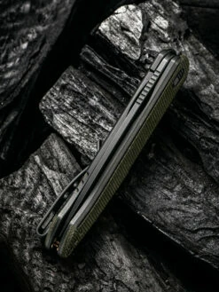 WE Smooth Sentinel Black With Green Micarta Inlay -KNIFE-LOUNGE Sales 1633924253819660