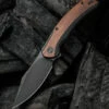 WE Knife Snick Black Titanium Handle & Cuibourtia Wood Inlay