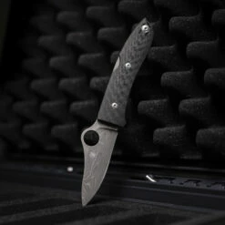 Spyderco SpyOpera Carbon Fiber Damasteel Sprint Run PlainEdge