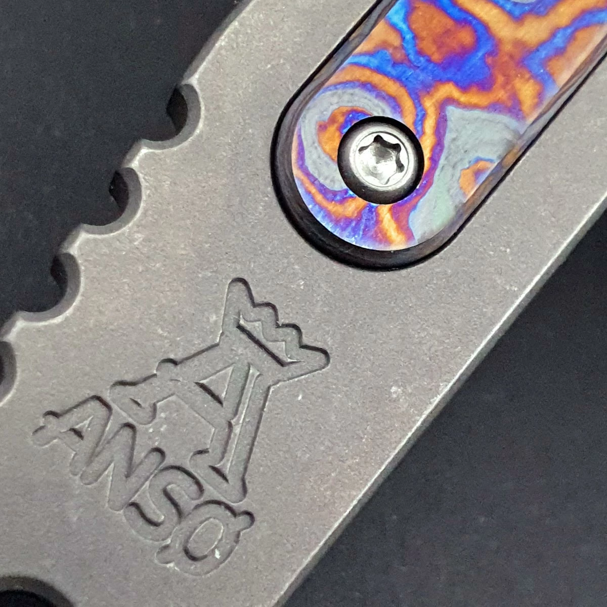 Anso Prybar12 Stonewashed With Timascus Inlay 2 Anso Prybar12 Stonewashed With Timascus Inlay - Image 2