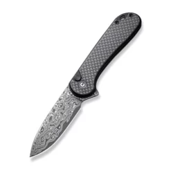 Civivi Button Lock Elementum II Twill Carbon Fiber Overlay On Black G10 