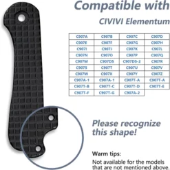 Civivi Elementum 6AL4V Black Titanium Scales -KNIFE-LOUNGE Sales civivi elementum 6al4v titanium handle scales compatible with elementum c907 pocket knife c18062ad 1 722463 700x