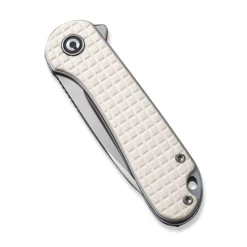 Civivi Elementum Ivory G10 Handle -KNIFE-LOUNGE Sales civivi elementum flipper knife frag patterned ivory g10 handle 296 satin finished d2 blade c907a 3 636321 500x