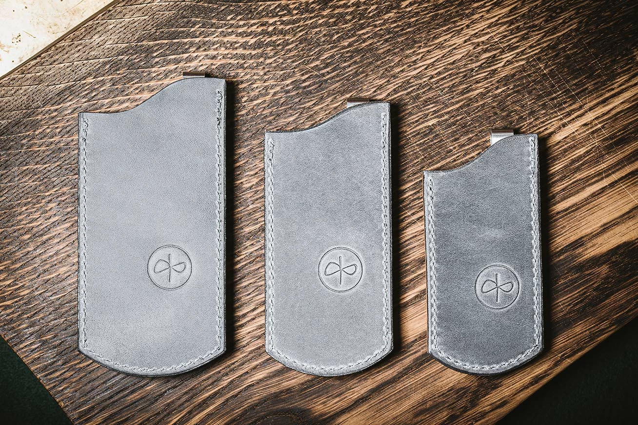 The ClipSlip Pull Up Leather (Gray) KnifeLounge Exclusive 1 The ClipSlip Pull Up Leather (Gray) KnifeLounge Exclusive