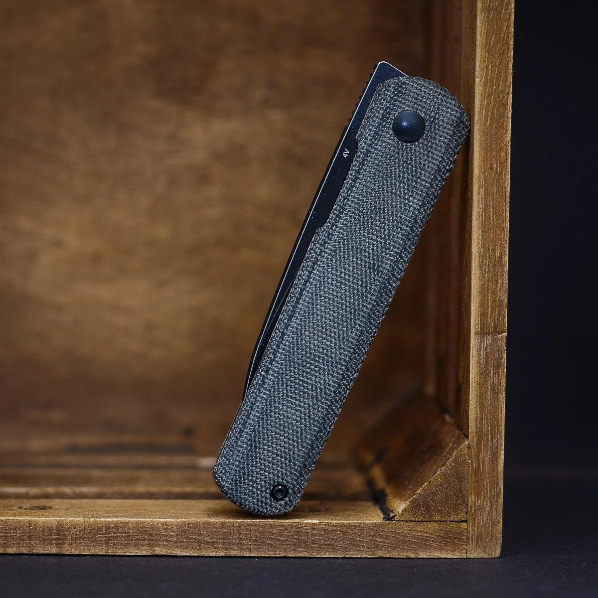 Kizer X Justin Lundquist Feist XL Black Micarta 3 Kizer X Justin Lundquist Feist XL Black Micarta - Image 3