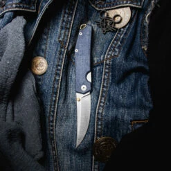 GiantMouse ACE Clyde Denim Micarta -KNIFE-LOUNGE Sales giantmouse clyde denim micarta 1