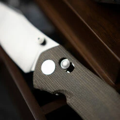 GiantMouse ACE Nazca Green Canvas Micarta -KNIFE-LOUNGE Sales img 1353