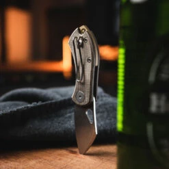 GiantMouse ACE Nibbler Green Canvas Micarta -KNIFE-LOUNGE Sales img 2008