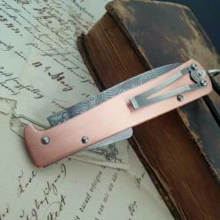 Otter Mercator Copper Damascus With Clip -KNIFE-LOUNGE Sales mercatorkupferdamastmitclip2