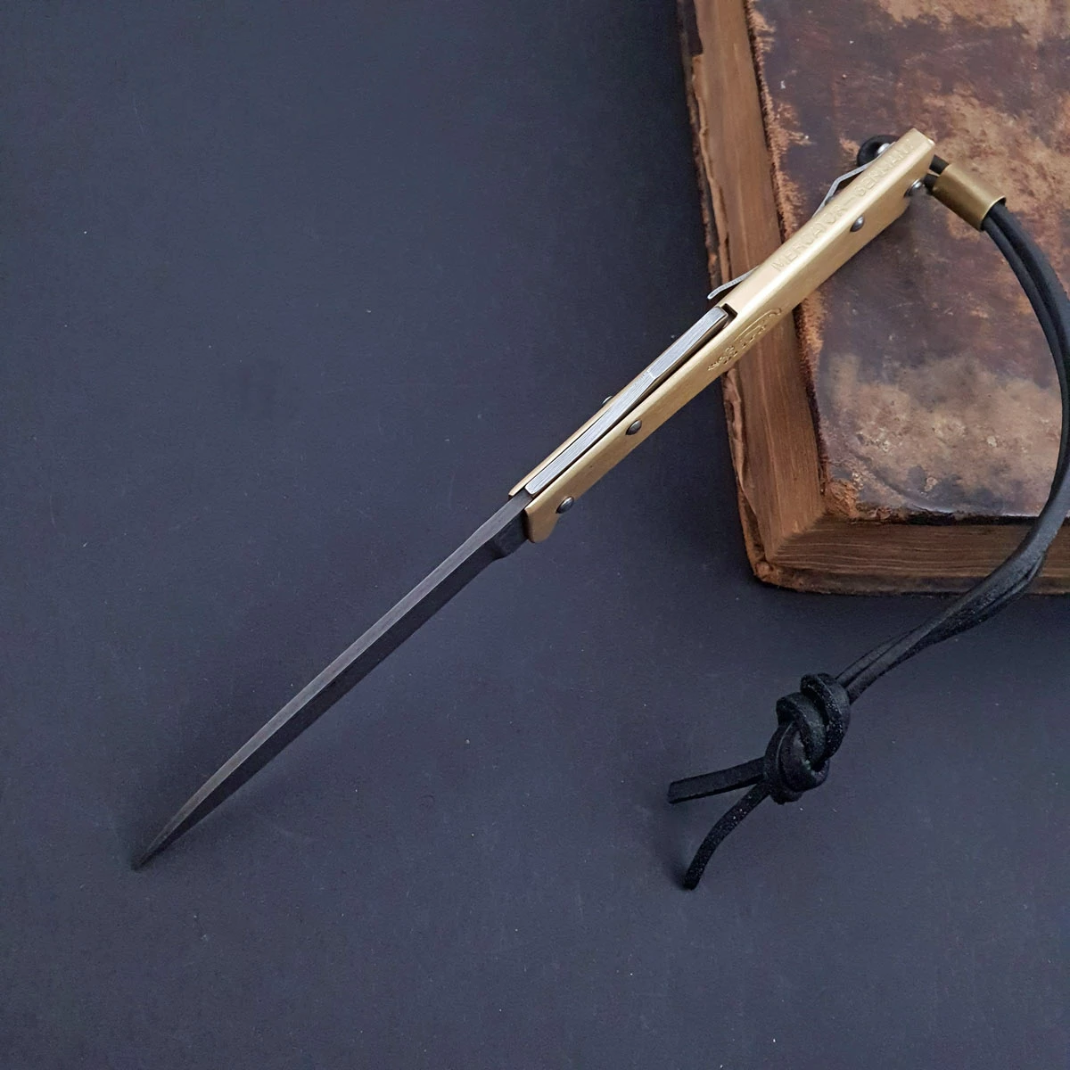 Otter Mercator Brass Damascus With Clip 2 Otter Mercator Brass Damascus With Clip - Image 2