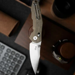 GiantMouse ACE Nazca Green Canvas Micarta -KNIFE-LOUNGE Sales nazca micarta 1