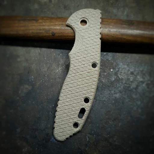 Rick Hinderer XM18 3.5" Scales Canvas Micarta Textured 1 Rick Hinderer XM18 3.5" Scales Canvas Micarta Textured