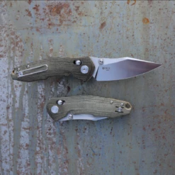 GiantMouse ACE Nazca Green Canvas Micarta -KNIFE-LOUNGE Sales square2green 1160x