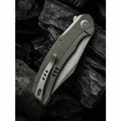 WE Knife Snick Gray Titanium Handle & Dark Green Micarta Inlay -KNIFE-LOUNGE Sales we knife snick cpm 20cv stahl stonewashed titan mit micarta inlay grau dunkelgruen 7