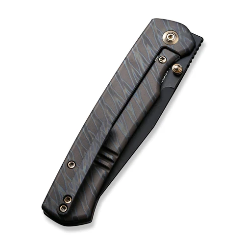 WE Knife Evoke Tiger Stripe Pattern Flamed Titanium 7 WE Knife Evoke Tiger Stripe Pattern Flamed Titanium - Image 7